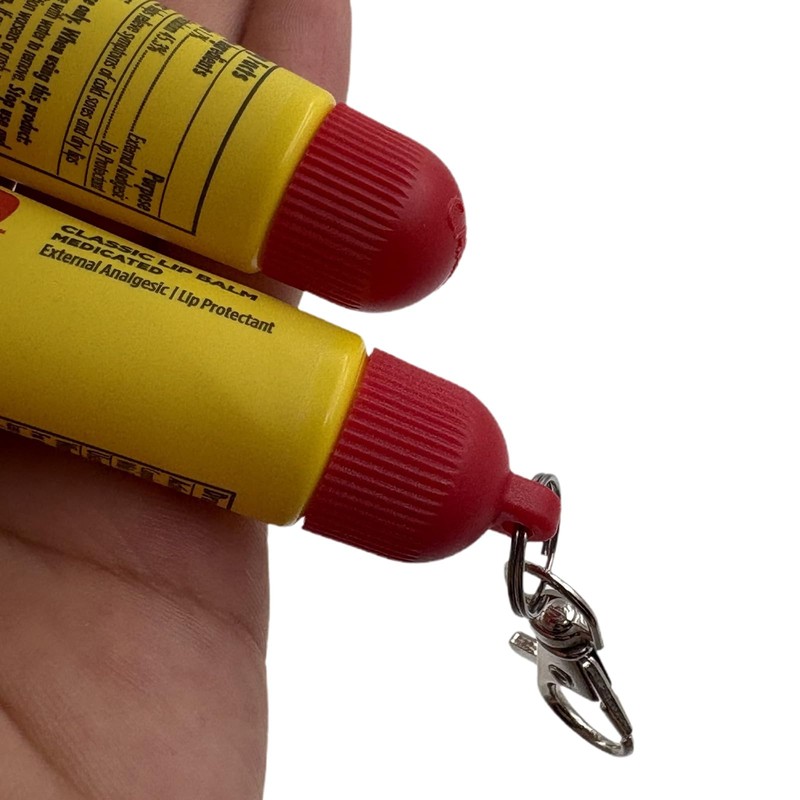 4 Pcs Keychain Cap for Carmex Classic Lip Balm 0.35
