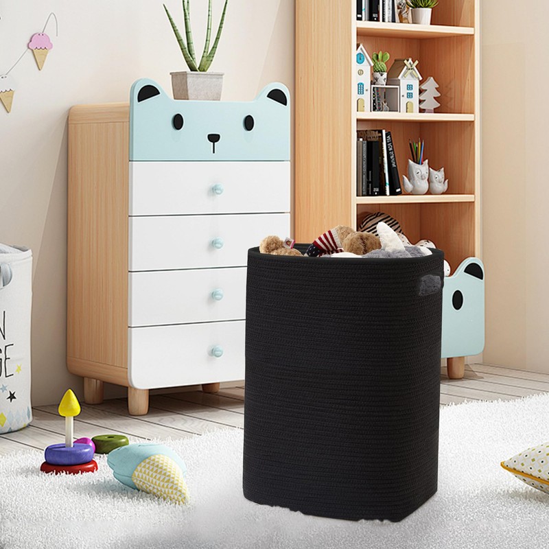 MEGASKET Large Laundry Hamper 16"x13"x22" - Tall Woven Laundry Basket,