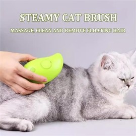 Cepillo de vapor para gatos, cepillo de vapor para gatos 3 en 1, cepillo de masaje multifuncional para gatos, cepillo eléctrico para pelo de gato con