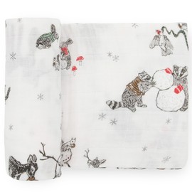 Little Unicorn - Cotton Muslin Swaddle Blanket | Single | 100% Cotton | Super Soft | Newborns and Infants | 47" x 47" | Unisex (Snow Day)