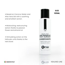Kmax Healing Hair Transplant Post Surgery Cleanser – Post-Haartransplantations-Shampoo, Shampoo für Männer und Frauen, mit beruhigender und stimulierender Wirkung – 100-ml-Format
