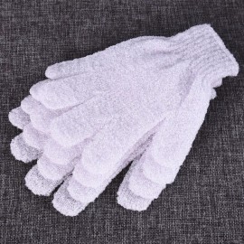 Unbranded 2 Pairs Shower Gloves Scrubbing Gloves Dual-sided Exfoliating Body Bath White