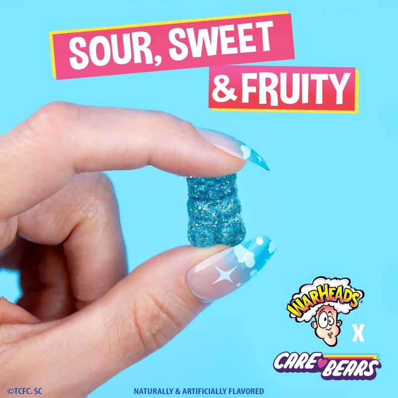 Warheads Care Bears - Sour Grumpy Bears - Blue Raspberry