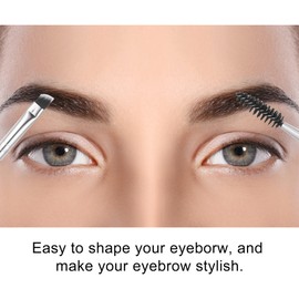 VOCOSTE Soft Double Sided Eyebrow Brush for Women Oblique Eyebrow Brush Eyelash Extensions Brush for Eye Makeup Silver Color 1
