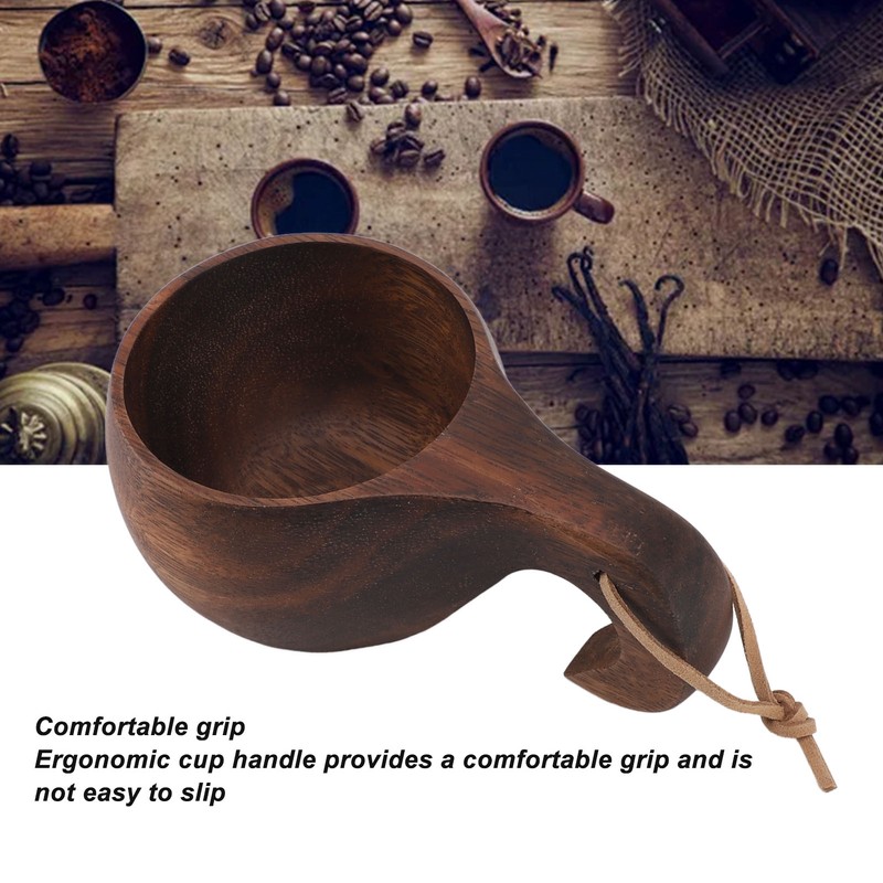 220ml Wooden Coffee Cup Comfortable Grip Handmade Eco Friendly Hot