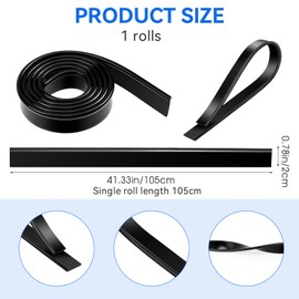 Squeegee Rubber Replacement, 41inch/roll Squeegee Blade Silicone Window Rubber Squeegee Replacement Blades Black Squeegee Scrubber Squeegee Refill Blades Head for Windows, Shower Doors, Glass Cleaning