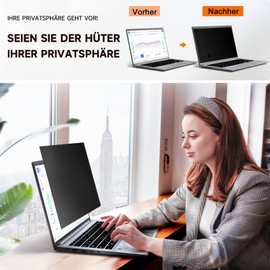 Mamol Privacy Screen 13.3 Inch Privacy Filter for 16:9 Laptop, Privacy Film, Laptop Screen Filter, Anti Blue Light, Anti-Glare Protection, Removable, Compatible with