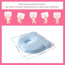 Yevclihds Memory Foam Baby Pillow,Cute Cartoon Bear Soft and Cozy Pillow, Breathable Bedding Set for Infants for Small Boys and Girls Prevent Flat Head