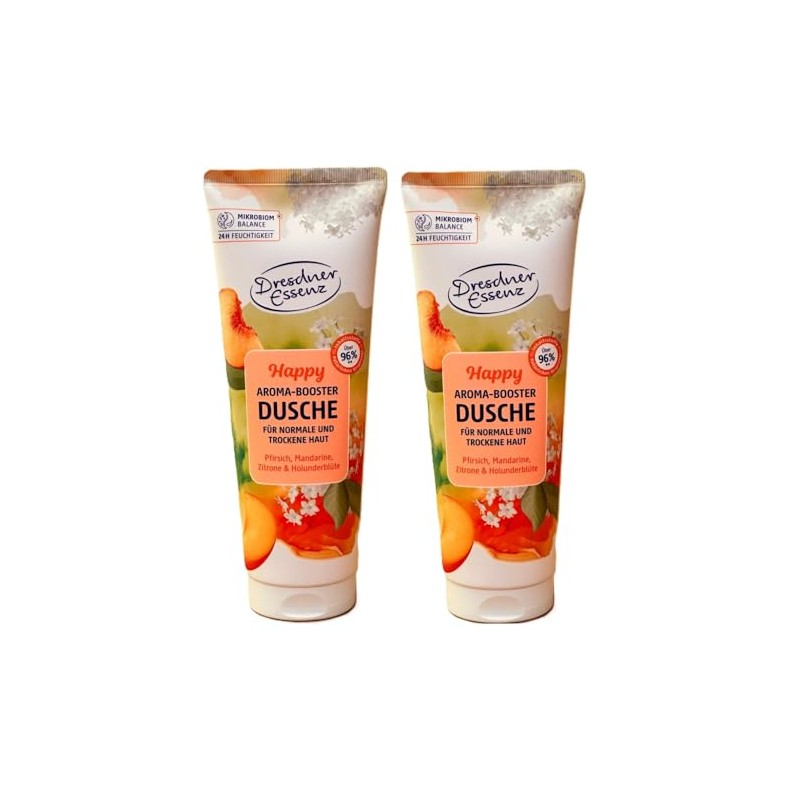 2er Pack Dresdner Essenz Aroma-Booster Duschgel Happy vegan 2 x