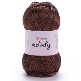 1 Ball YarnArt Melody Variegated, Chainette Yarn, Shiny Metallic Sheen Yarn for Knitting, Crochet, Embroidery, 100 grams (3.5 oz), 230 meters (251 yards), 70% Polyamide 21% Acrylic 9% Wool Blend - 899