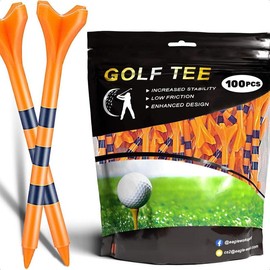 Plastic Golf Tees, Pack of 50/100(3-1/4'' & 2-3/4'') 4 Prongs Golf Tees, More Durable and Stable, Reduces Friction & Side Spin Plastic Tees - Color: 2-3/4''(100pcs)
