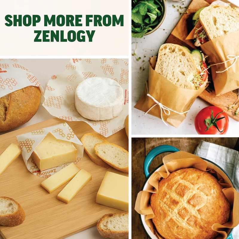 Zenlogy Compostable Gallon Bag (10.5" x 11"), Resealable Food Storage