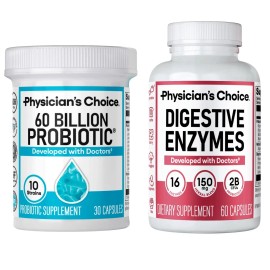 Physician's CHOICE Advanced Gut Health Bundle: 60 Billion Probiotics 30ct +