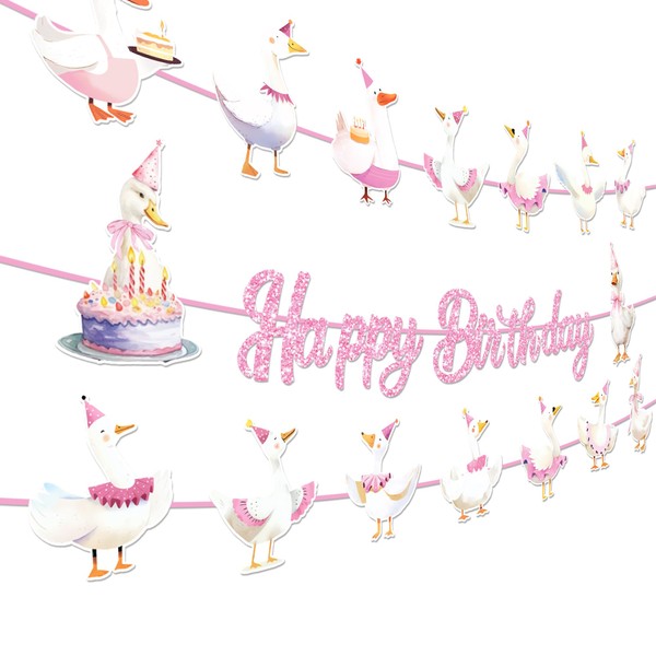 3pcs Goose Theme Garlands Banner Cute Farm Animal Geese Party