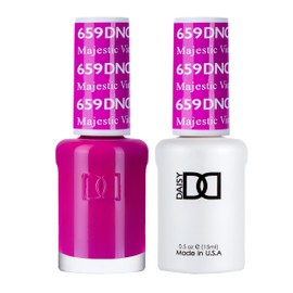 DND Gel Polish Set, Purple Collection, UV/LED Gel Polish and Air Dry Nail Lacquer, Matching Chip-Free Polish Duo, 659 Majestic Violet, 0.5 Fl Oz