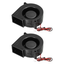 sourcing map DC Brushless Cooling Blower Fan Cooler 7530 75x75x30mm Turbine Turbo Dual Ball Bearing Centrifugal Flow Blower DC12V 2 Pin for 3D Printer 2pcs