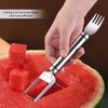 VBRHFRIF 2 Pieces Fruit Fork Cutter, Watermelon Dicing Tool, Double