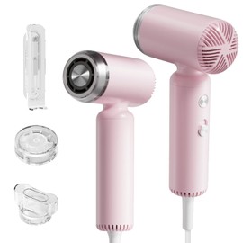 Webeauty Hair Dryer, [Super Mini] Ionic High-Speed Blow Dryer 110V Travel 200 Million Negative Ions, 110,000RPM Brushless Motor for Home Salon Fast Drying Portable Lightweight, Pink