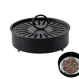 Outop Mosquito Coil Holder - Powerful Mosquito Repelling Countermeasure Container with Cap for Outdoor Use (Diameter Approx. 5.9 inches (15 cm), Height Approx. 2.2 inches (5.5 cm) (Black)