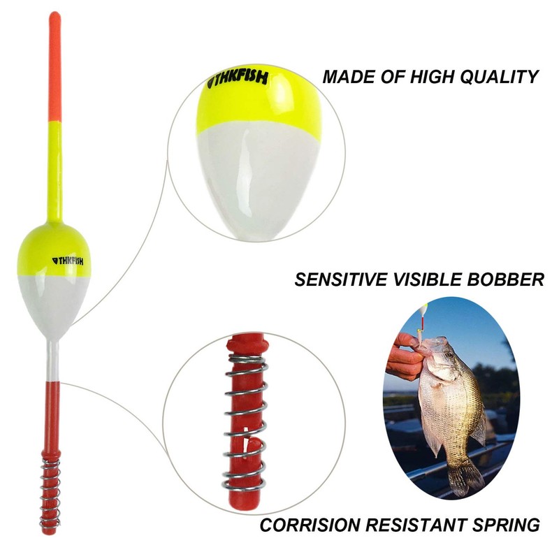 THKFISH Fishing Floats and Bobbers Balsa Wood Floats Spring Bobbers