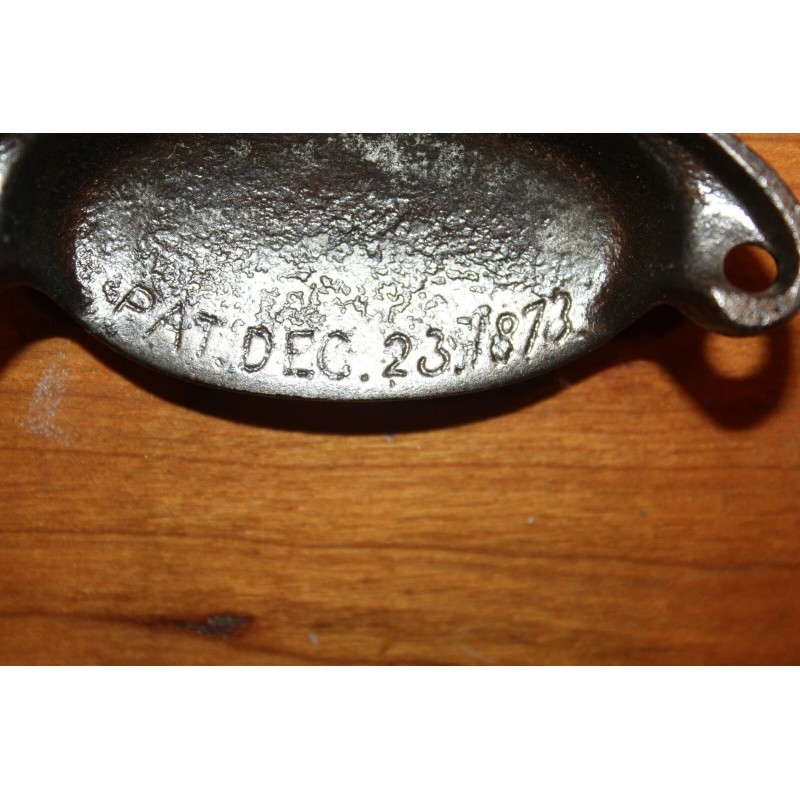 Antique Victorian Cast Iron Detailed Bin Apothecary Cupboard Drawer Pull