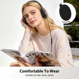 Wuopzf USB-C Wired on-Ear Headphones with Microphone & in-Line Control, Comfort Foam Pads, Adjustable Headband for Kids, Teens, Adults, Compatible with Type-C Phone, Tablet, Laptop, PC
