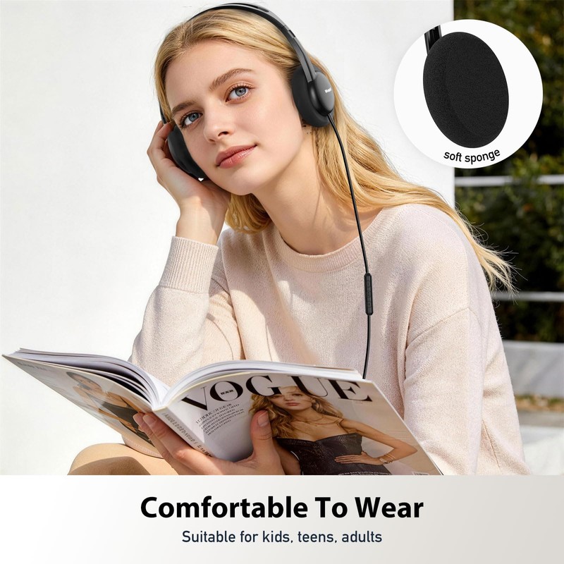 Wuopzf USB-C Wired on-Ear Headphones with Microphone & in-Line Control,