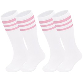 Toddler Girl Soccer Socks Toddler 3T Light Pink Soccer Socks Girls Pink Knee High Sock for Girls Softball Sock for Girl