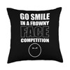Frowny face competition Clown Man Throw Pillow