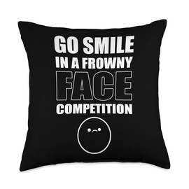 Frowny face competition Clown Man Throw Pillow