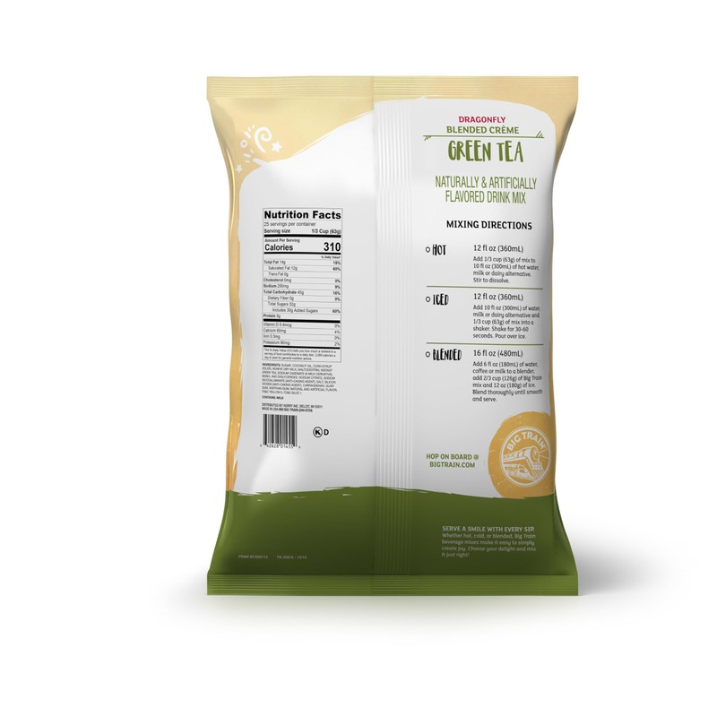 Big Train Dragonfly Green Tea Blended Crème Beverage Mix, 3.5