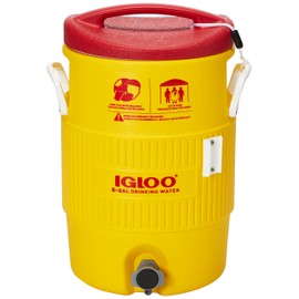 Water & Beverage Cooler, Heat Stress Solution, Yellow, 5 Gallons
