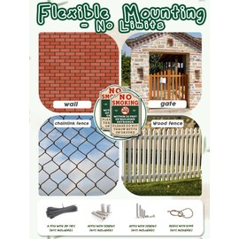 No Smoking Sign 2-Pack – 12 x 8" Green Beige Metal Signs – No Smoking Within 25 Feet of Building Entrance, Do Not Throw Butts on Ground – Reflective Rust-Free Aluminum, Weatherproof UV Protected