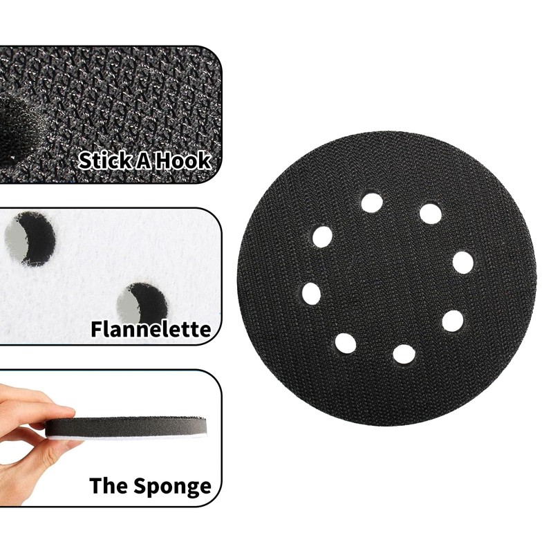 5 Pack 125 mm 8 Holes Soft Density Interface Pads,5