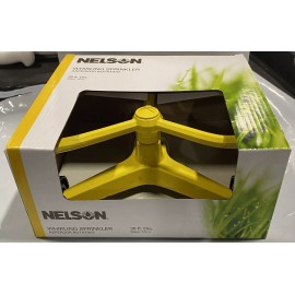 Nelson 3-Arm Whirling Yellow Metal Wheeled Lawn Water Sprinkler 35ft Spray