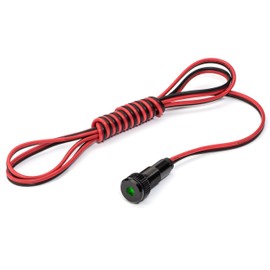 PLUG-N-PLAY Instrument Cluster LED Indicator Light Dash Bulbs. Aluminum Pilot Lights. Color Acrylic Lens. Flush Panel Mount 5/16" 8mm 12V for Speedometer Odometer Tachometer (Black Bezel, Green LED)