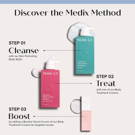 Medix 5.5 Anti Aging Skin Care 3PC Set | Vitamin C Body Cream + Exfoliating AHA Glycolic Acid Foaming Face & Body Wash + Vitamin F Booster Serum, Wash + Treat + Hydrate Skincare Set