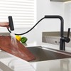Aktines Waterfall Kitchen Faucet with Pull Down Sprayer, 4-Way Stainless