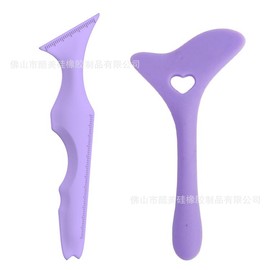 2Pcs Eyeliner Stencils 5 in 1 Silicone Winged Tip Eyeliner Eyebrow Eyelash Contour and Lip Line Aid Mascara Shield Applicator Guard Pads Professional Quick Eye Makeup Tool Beginners Friendly - Colour: Purple