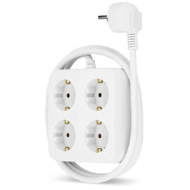 Rev Ritter 0512299555 multiple 4 Ports Square Shape, White, 1.4 m