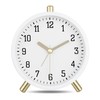 Lafocuse Classic Metal Alarm Clock Analogue No Ticking, Milky White