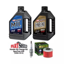JSI Maxima Oil Kit Honda SporTrax 450 Oil Change Kit W/ Spark Plug TRX450R (2006-2014)