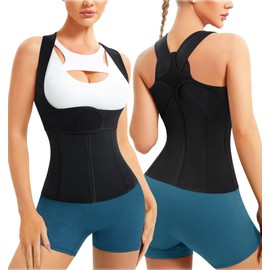 Gotoly Women Back Brace Posture Corrector Waist Trainer Vest Adjustable Back Straightener Support for Spinal Neck Shoulder Tummy Control Body Shaper