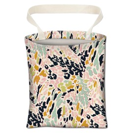 ABUIFDK Car Trash Can, Cute Car Trash Bag, Hanging Car Organizer and Storage Bag, Trash Bin for Car Accessories, Vehicle, Travelling, Camping Colorful Leopard