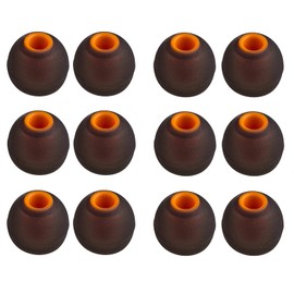 A-Focus Eartips WF-1000xm4/WF-1000xm3/WF-C500, JBL T110BT,JBL T290,JBL T210,Estavel,Amendo,NEWSTYLE,PZX Eartips Hybrid Eartips Eartips Eartips 6 Pairs 12 Pack Black-Orange Large Size