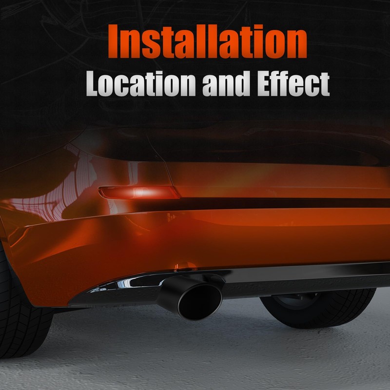 LCGP 2.75" Black Exhaust Tip,2.75" Inlet 3.5" Outlet 12" Stainless