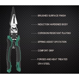 Spring-assisted industrial-strength heavy-duty Needle nose plier