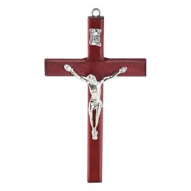XIPENGKEJI Christian Jesus Wooden Cross Wall Hand Held Prayer Jesus Crosses Small Wooden Cross with for Decor Christian Gift 4.7 inch with Velvet Bag