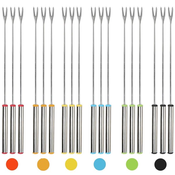 6-Piece Stainless Steel Fondue Forks Set, 9.44" Cheese Fruit Fondue