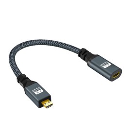 Twozoh Micro HDMI Macho to Hembra Cable Adapter, Micro HDMI Macho to Micro HDMI Hembra Cable, Micro HDMI Type D Macho to Hembra Cable Support 3D/4K 1080p 20CM